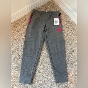 Reebok Kids Gray Sweatpants with Pink Details